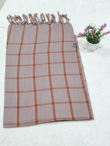 Light Beige-Check Shawl-005