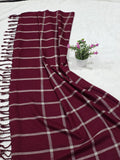 Manroon Check Shawl-001