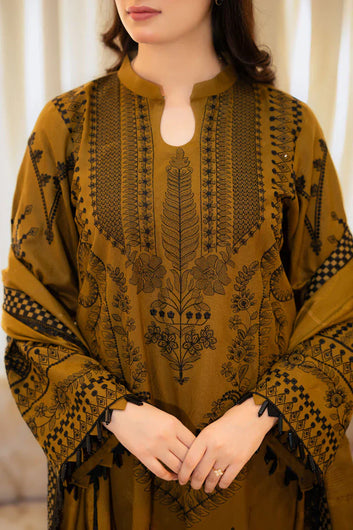 LIBAAS-3PC EMBROIDERED LAWN