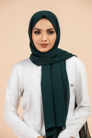 Plain Georgette - Dark Green