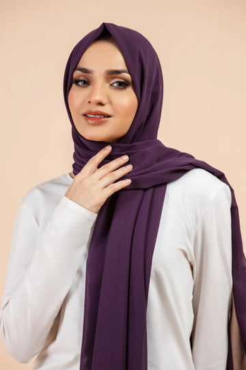 PLAIN GEORGETTE EGGPLANT
