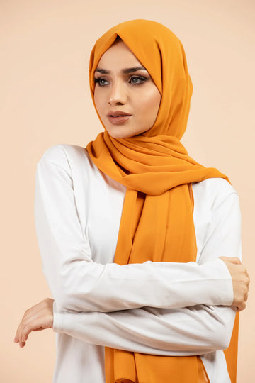 Plain Georgette MUSTARD