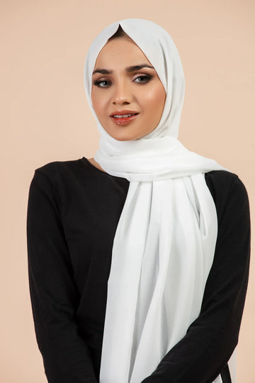 Plain Georgette WHITE